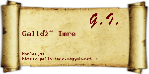 Galló Imre névjegykártya