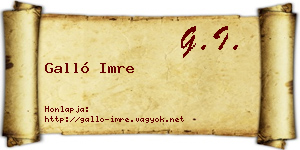 Galló Imre névjegykártya